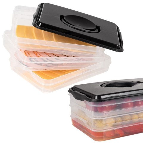 POJEMNIK NA WĘDLINY I SERY ORGANIZER DO LODÓWKI NA WĘDLINĘ SER 3-POZIOMOWY 3 X 600 ML VILDE 122617 POJEMNIK NA WĘDLINY I SERY ORGANIZER DO LODÓWKI NA WĘDLINĘ SER 3-POZIOMOWY 3 X 600 ML VILDE 122617