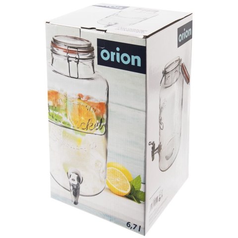 SŁÓJ SŁOIK DO NAPOJÓW Z KRANIKIEM SZKLANY NA NAPOJE WODĘ LEMONIADĘ 6.7L ORION 143778 SŁÓJ SŁOIK DO NAPOJÓW Z KRANIKIEM SZKLANY NA NAPOJE WODĘ LEMONIADĘ 6.7L ORION 143778