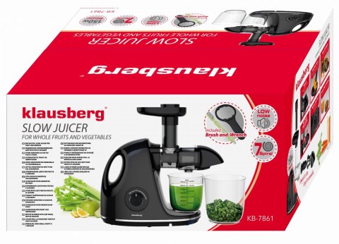SOKOWIRÓWKA WOLNOOBROTOWA 150W DO OWOCÓW I WARZYW COLD PRESS KLAUSBERG KB-7861 SOKOWIRÓWKA WOLNOOBROTOWA 150W DO OWOCÓW I WARZYW COLD PRESS KLAUSBERG KB-7861
