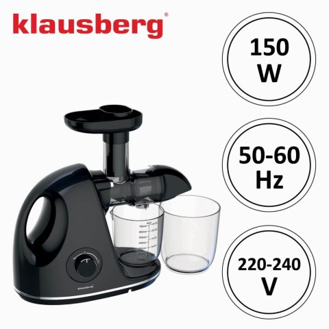 SOKOWIRÓWKA WOLNOOBROTOWA 150W DO OWOCÓW I WARZYW COLD PRESS KLAUSBERG KB-7861 SOKOWIRÓWKA WOLNOOBROTOWA 150W DO OWOCÓW I WARZYW COLD PRESS KLAUSBERG KB-7861