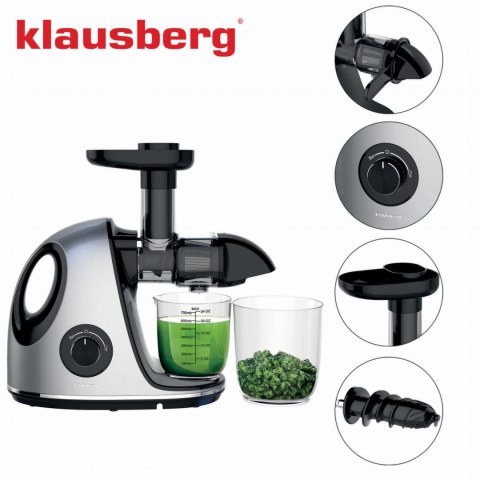 SOKOWIRÓWKA WOLNOOBROTOWA 150W DO OWOCÓW I WARZYW COLD PRESS KLAUSBERG KB-7863 SOKOWIRÓWKA WOLNOOBROTOWA 150W DO OWOCÓW I WARZYW COLD PRESS KLAUSBERG KB-7863