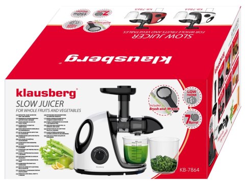 SOKOWIRÓWKA WOLNOOBROTOWA 150W DO OWOCÓW I WARZYW COLD PRESS KLAUSBERG KB-7864 SOKOWIRÓWKA WOLNOOBROTOWA 150W DO OWOCÓW I WARZYW COLD PRESS KLAUSBERG KB-7864