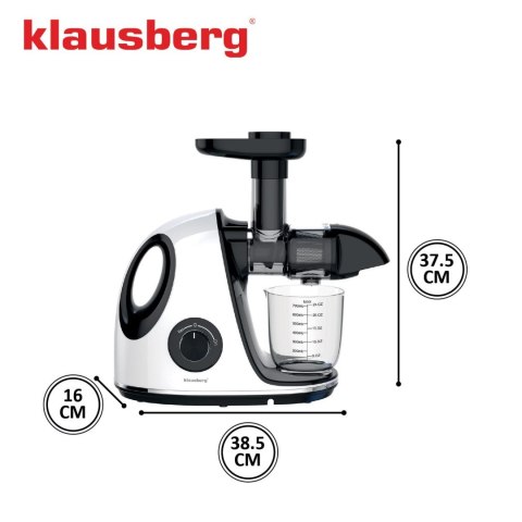 SOKOWIRÓWKA WOLNOOBROTOWA 150W DO OWOCÓW I WARZYW COLD PRESS KLAUSBERG KB-7864 SOKOWIRÓWKA WOLNOOBROTOWA 150W DO OWOCÓW I WARZYW COLD PRESS KLAUSBERG KB-7864