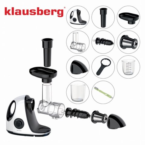 SOKOWIRÓWKA WOLNOOBROTOWA 150W DO OWOCÓW I WARZYW COLD PRESS KLAUSBERG KB-7864 SOKOWIRÓWKA WOLNOOBROTOWA 150W DO OWOCÓW I WARZYW COLD PRESS KLAUSBERG KB-7864