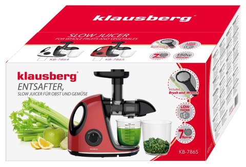 SOKOWIRÓWKA WOLNOOBROTOWA 150W DO OWOCÓW I WARZYW COLD PRESS KLAUSBERG KB-7865 SOKOWIRÓWKA WOLNOOBROTOWA 150W DO OWOCÓW I WARZYW COLD PRESS KLAUSBERG KB-7865