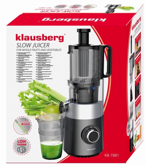 SOKOWIRÓWKA WOLNOOBROTOWA 180W DO OWOCÓW I WARZYW COLD PRESS KLAUSBERG KB-7881