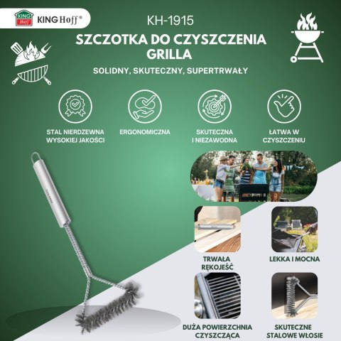 SZCZOTKA DO CZYSZCZENIA GRILLA, STAL NIERDZEWNA, KINGHOFF KH-1915 SZCZOTKA DO CZYSZCZENIA GRILLA, STAL NIERDZEWNA, KINGHOFF KH-1915