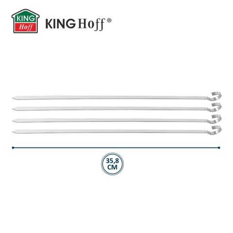SZPIKULCE NA SZASZŁYKI, DO GRILLA, 4 SZT, 35,8CM, STAL NIERDZEWNA, KINGHOFF KH-1914 SZPIKULCE NA SZASZŁYKI, DO GRILLA, 4 SZT, 35,8CM, STAL NIERDZEWNA, KINGHOFF KH-1914