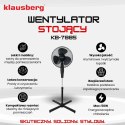 WENTYLATOR PODŁOGOWY Z PILOTEM I TIMEREM 40CM 50W KLAUSBERG KB-7885