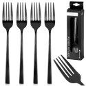 WIDELCZYKI DESEROWE DO CIASTA PRZEKĄSEK STALOWE CZARNE 4-ELE SATYNA EXCELLENT HOUSEWARE 139771 WIDELCZYKI DESEROWE DO CIASTA PRZEKĄSEK STALOWE CZARNE 4-ELE SATYNA EXCELLENT HOUSEWARE 139771