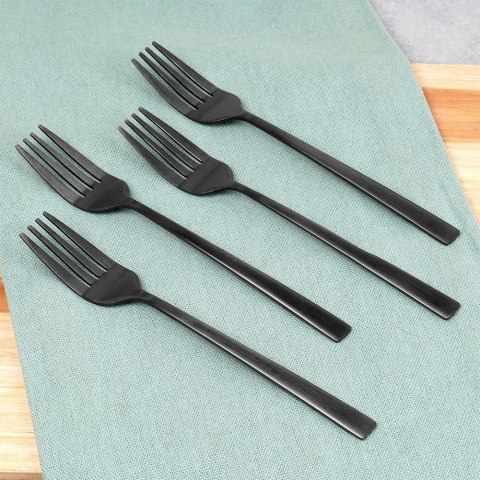 WIDELCZYKI DESEROWE DO CIASTA PRZEKĄSEK STALOWE CZARNE 4-ELE SATYNA EXCELLENT HOUSEWARE 139771 WIDELCZYKI DESEROWE DO CIASTA PRZEKĄSEK STALOWE CZARNE 4-ELE SATYNA EXCELLENT HOUSEWARE 139771