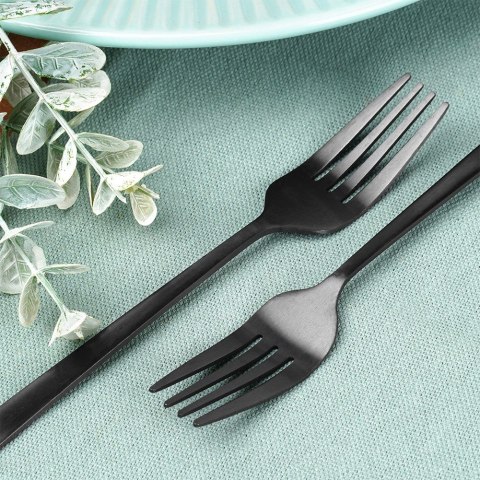 WIDELCZYKI DESEROWE DO CIASTA PRZEKĄSEK STALOWE CZARNE 4-ELE SATYNA EXCELLENT HOUSEWARE 139771 WIDELCZYKI DESEROWE DO CIASTA PRZEKĄSEK STALOWE CZARNE 4-ELE SATYNA EXCELLENT HOUSEWARE 139771