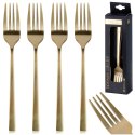 WIDELCZYKI DESEROWE DO CIASTA PRZEKĄSEK STALOWE ZŁOTE 4-ELE SATYNA EXCELLENT HOUSEWARE 139768 WIDELCZYKI DESEROWE DO CIASTA PRZEKĄSEK STALOWE ZŁOTE 4-ELE SATYNA EXCELLENT HOUSEWARE 139768