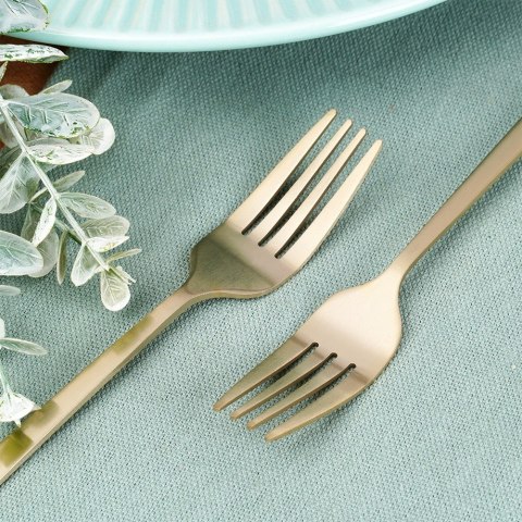 WIDELCZYKI DESEROWE DO CIASTA PRZEKĄSEK STALOWE ZŁOTE 4-ELE SATYNA EXCELLENT HOUSEWARE 139768 WIDELCZYKI DESEROWE DO CIASTA PRZEKĄSEK STALOWE ZŁOTE 4-ELE SATYNA EXCELLENT HOUSEWARE 139768