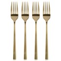 WIDELCZYKI DESEROWE DO CIASTA PRZEKĄSEK STALOWE ZŁOTE 4-ELE SATYNA EXCELLENT HOUSEWARE 139768 WIDELCZYKI DESEROWE DO CIASTA PRZEKĄSEK STALOWE ZŁOTE 4-ELE SATYNA EXCELLENT HOUSEWARE 139768