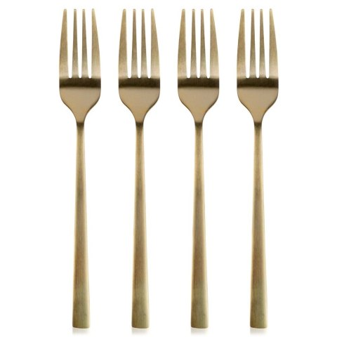 WIDELCZYKI DESEROWE DO CIASTA PRZEKĄSEK STALOWE ZŁOTE 4-ELE SATYNA EXCELLENT HOUSEWARE 139768 WIDELCZYKI DESEROWE DO CIASTA PRZEKĄSEK STALOWE ZŁOTE 4-ELE SATYNA EXCELLENT HOUSEWARE 139768