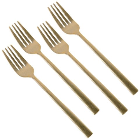 WIDELCZYKI DESEROWE DO CIASTA PRZEKĄSEK STALOWE ZŁOTE 4-ELE SATYNA EXCELLENT HOUSEWARE 139768 WIDELCZYKI DESEROWE DO CIASTA PRZEKĄSEK STALOWE ZŁOTE 4-ELE SATYNA EXCELLENT HOUSEWARE 139768