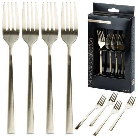 WIDELCZYKI DESEROWE DO CIASTA PRZEKĄSEK STALOWE ZŁOTE 4-ELE SATYNOWE EXCELLENT HOUSEWARE 139745 WIDELCZYKI DESEROWE DO CIASTA PRZEKĄSEK STALOWE ZŁOTE 4-ELE SATYNOWE EXCELLENT HOUSEWARE 139745