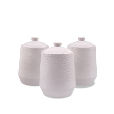 ZESTAW 3 POJEMNIKÓW CERAMICZNYCH NA KAWĘ HERBATĘ I CUKIER MAESTRO WHITE MR-20002-03CS ZESTAW 3 POJEMNIKÓW CERAMICZNYCH NA KAWĘ HERBATĘ I CUKIER MAESTRO WHITE MR-20002-03CS