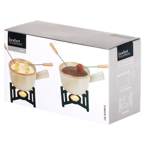 ZESTAW DO FONDUE PORCELANOWY KUBEK 450 ML 4 ELEMENTY EXCELLENT HOUSEWARE 259693 ZESTAW DO FONDUE PORCELANOWY KUBEK 450 ML 4 ELEMENTY EXCELLENT HOUSEWARE 259693