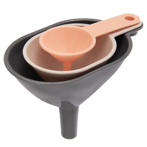 ZESTAW LEJKÓW KUCHENNYCH 3-ELE 8.5X4 / 10X5.5 / 11.5X7CM LEJEK DO BUTELEK SŁOIKÓW SOKÓW ORION 120458 ZESTAW LEJKÓW KUCHENNYCH 3-ELE 8.5X4 / 10X5.5 / 11.5X7CM LEJEK DO BUTELEK SŁOIKÓW SOKÓW ORION 120458