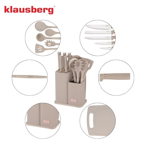 ZESTAW NOŻY KUCHENNYCH W BLOKU Z PRZYBORAMI KUCHENNYMI I DESKĄ DO KROJENIA 12-ELE KLAUSBERG KB-7935 ZESTAW NOŻY KUCHENNYCH W BLOKU Z PRZYBORAMI KUCHENNYMI I DESKĄ DO KROJENIA 12-ELE KLAUSBERG KB-7935