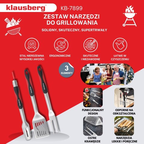 ZESTAW PRZYBORÓW DO GRILLA, 3 ELEMENTY, NARZĘDZIA DO GRILLOWANIA, KLAUSBERG KB-7899 ZESTAW PRZYBORÓW DO GRILLA, 3 ELEMENTY, NARZĘDZIA DO GRILLOWANIA, KLAUSBERG KB-7899