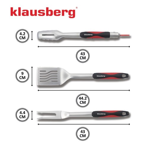 ZESTAW PRZYBORÓW DO GRILLA, 3 ELEMENTY, NARZĘDZIA DO GRILLOWANIA, KLAUSBERG KB-7899 ZESTAW PRZYBORÓW DO GRILLA, 3 ELEMENTY, NARZĘDZIA DO GRILLOWANIA, KLAUSBERG KB-7899
