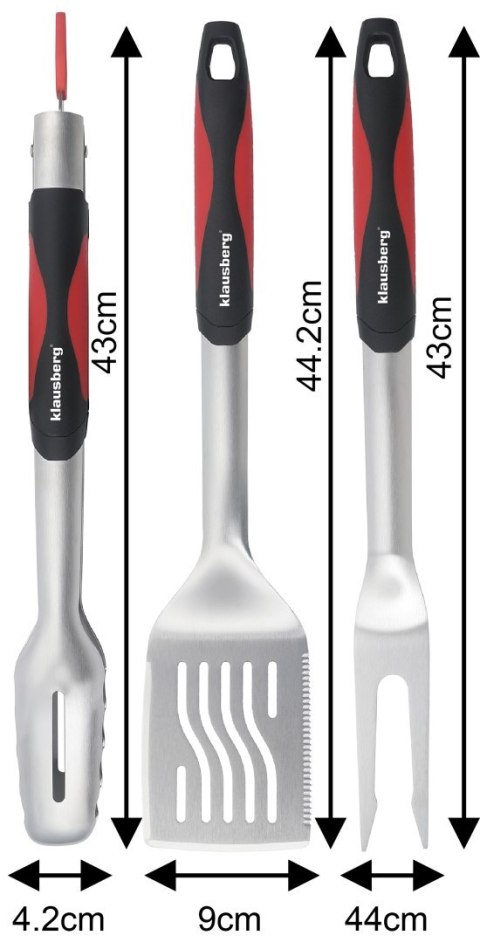 ZESTAW PRZYBORÓW DO GRILLA, 3 ELEMENTY, NARZĘDZIA DO GRILLOWANIA, KLAUSBERG KB-7899 ZESTAW PRZYBORÓW DO GRILLA, 3 ELEMENTY, NARZĘDZIA DO GRILLOWANIA, KLAUSBERG KB-7899