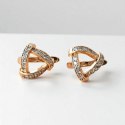 Kolczyki ze stali szlachetnej pozłacane 14k złotem, z cyrkoniami KST1217