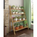 Kwietnik drabinka regał bambusowy na kwiaty 4 półki lakier POL04