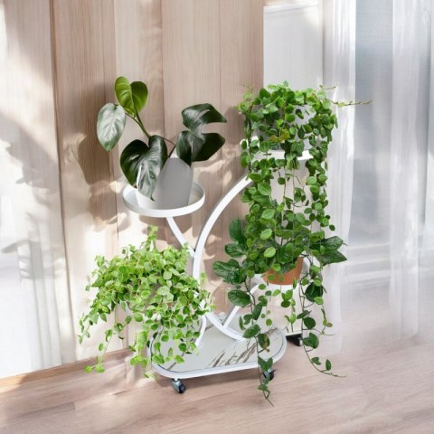 Kwietnik, regał, stojak na kwiaty metalowy na kółkach 50x 25x 80cm SZ43B