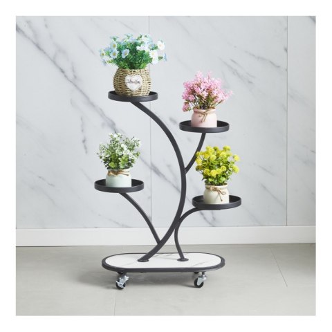 Kwietnik, regał, stojak na kwiaty metalowy na kółkach 50x 25x 80cm SZ43CZ