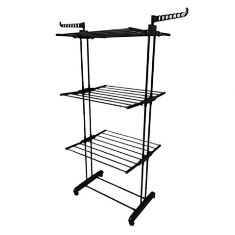 Suszarka na pranie duża pionowa składana, stojąca czarna SU02CZ