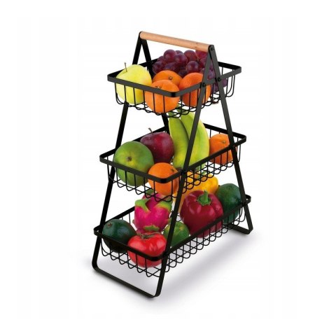 Trzypoziomowy regał, koszyk na owoce i warzywa 34 x 17,5 x 47cm SZ44CZ