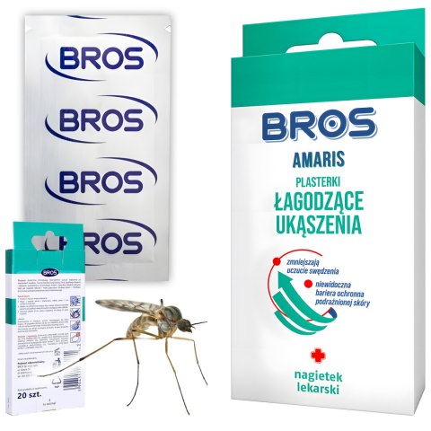 BROS - Amaris - plasterki łagodzące ukąszenia 20szt BROS - Amaris - plasterki łagodzące ukąszenia 20szt