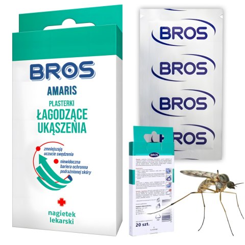 BROS - Amaris - plasterki łagodzące ukąszenia 20szt BROS - Amaris - plasterki łagodzące ukąszenia 20szt