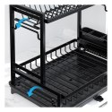 Dwupoziomowa suszarka do naczyń, sztućców, ociekacz z tacką 42x30x38cm SU06CZ