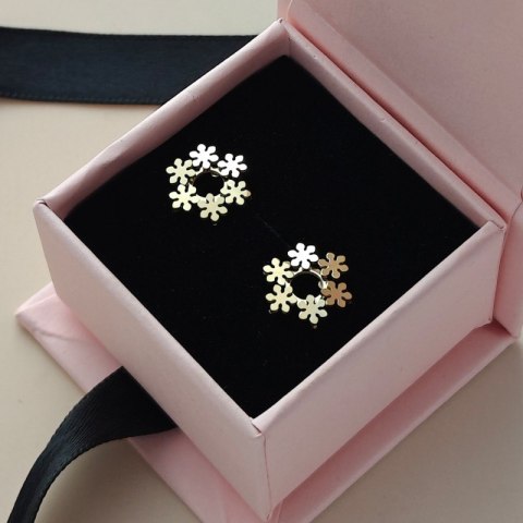 Kolczyki ze stali szlachetnej pozłacane 14k złotem, KST2093