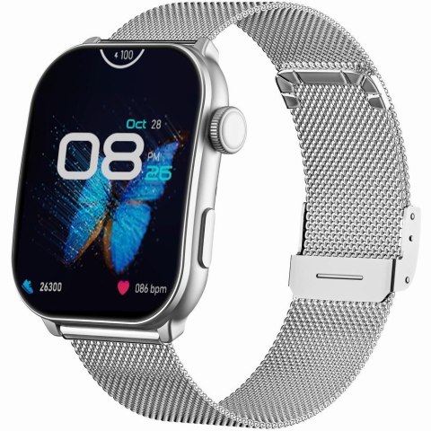 Smartwatch Damski GRAVITY GT28-10 Pasek + Bransoleta Biało Srebrny Smartwatch Damski GRAVITY GT28-10 Pasek + Bransoleta Biało Srebrny