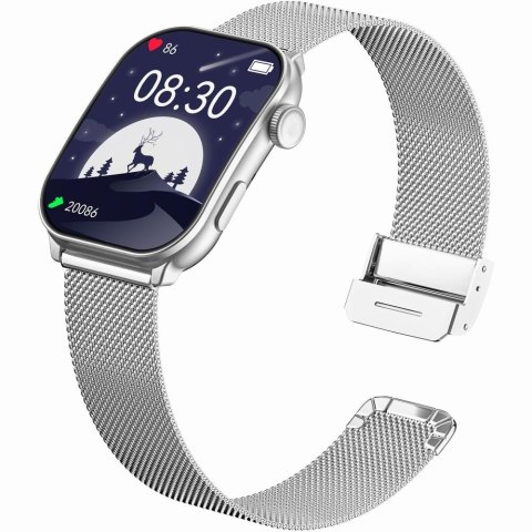 Smartwatch Damski GRAVITY GT28-10 Pasek + Bransoleta Biało Srebrny Smartwatch Damski GRAVITY GT28-10 Pasek + Bransoleta Biało Srebrny