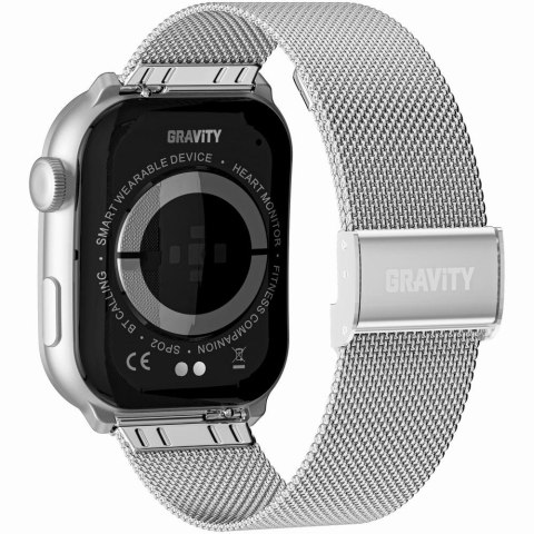 Smartwatch Damski GRAVITY GT28-10 Pasek + Bransoleta Biało Srebrny Smartwatch Damski GRAVITY GT28-10 Pasek + Bransoleta Biało Srebrny