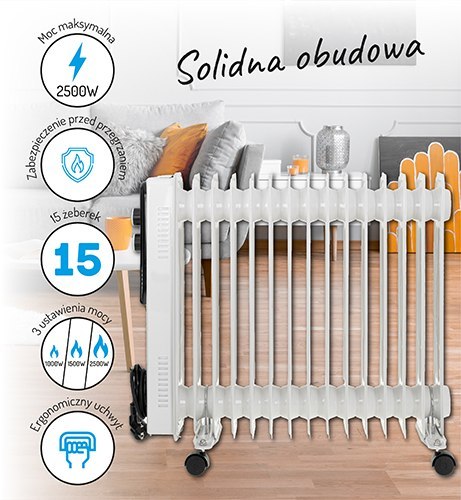 GRZEJNIK OLEJOWY (15 ŻEBEREK) 2500W ADLER AD 7819 GRZEJNIK OLEJOWY (15 ŻEBEREK) 2500W ADLER AD 7819