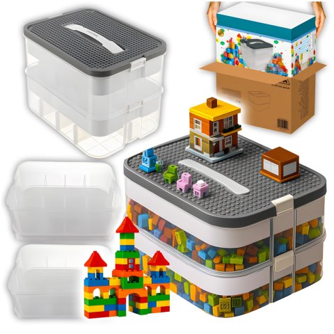 Pudełko Na Klocki- 2 Poziomy 15L Kruzzel 25756