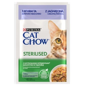 Purina Cat Chow Sterilised Karma Z Jagnięciną I Zieloną Fasolką W Sosie 85g Purina Cat Chow Sterilised Karma Z Jagnięciną I Zieloną Fasolką W Sosie 85g