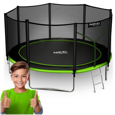 TRAMPOLINA OGRODOWA 12FT/374CM Z SIATKĄ ZEWNĘTRZNĄ I DRABINKĄ NEO-SPORT