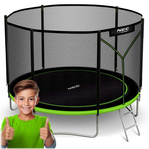 TRAMPOLINA OGRODOWA 8FT/252CM Z SIATKĄ ZEWNĘTRZNĄ I DRABINKĄ NEO-SPORT