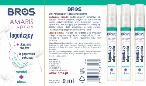 BROS - Amaris - spray łagodzący ukąszenia 9ml BROS - Amaris - spray łagodzący ukąszenia 9ml
