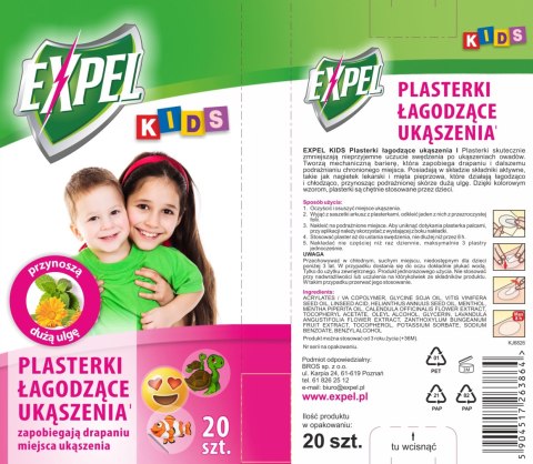 EXPEL Kids - plasterki łagodzące ukąszenia 20szt. EXPEL Kids - plasterki łagodzące ukąszenia 20szt.