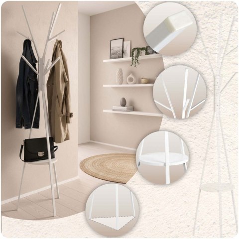 Wieszak na ubrania metalowy z półką stojący Massido MS-869 Wieszak na ubrania metalowy z półką stojący Massido MS-869